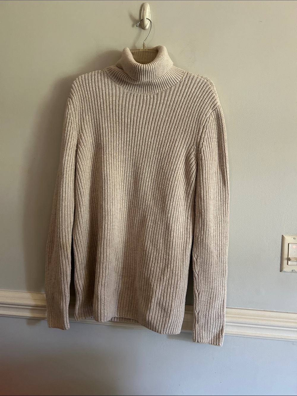 Modern Amusement Cream Ribbed Turtleneck Sweater